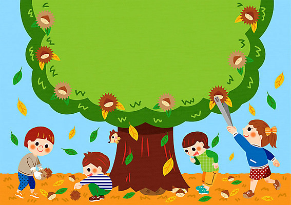 나무 여자 남자 어린이 낙엽 일러스트 프레임 집게 여러명 소풍 가을 밤송이 다람쥐 밤나무 가을소풍 밤따기 프레임일러스트 국내일러스트 AI파일 식물 계절 다수 잎 사람 야외활동 밤_견과류 설치류 파일형식 벡터 가을_계절