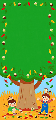 나무 여자 남자 어린이 낙엽 일러스트 프레임 두명 소풍 가을 다람쥐 도토리 가을소풍 프레임일러스트 국내일러스트 AI파일 식물 계절 잎 사람 야외활동 견과류 설치류 파일형식 벡터 가을_계절