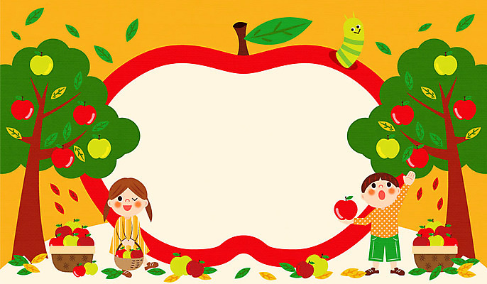 여자 남자 어린이 낙엽 일러스트 프레임 두명 소풍 바구니 가을 사과 애벌레 사과나무 가을소풍 프레임일러스트 국내일러스트 AI파일 나무 계절 잎 과일 사람 야외활동 벌레 파일형식 벡터 가을_계절