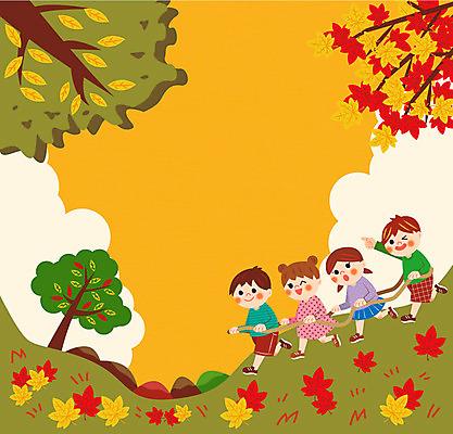 나무 여자 남자 어린이 단풍 낙엽 일러스트 프레임 여러명 소풍 가을 기차놀이 가을소풍 프레임일러스트 국내일러스트 AI파일 식물 계절 다수 잎 놀이 사람 야외활동 파일형식 벡터 가을_계절