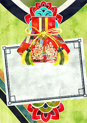 PSD 전통 일러스트 프레임 복주머니 사람없음 감사카드 초대장 프레임일러스트 국내일러스트 카드프레임 카드_감사 전통소품 파일형식