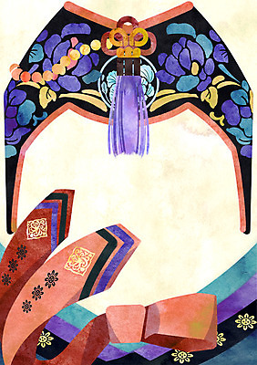 PSD 전통 일러스트 프레임 사람없음 감사카드 초대장 깃 조바위 옷고름 프레임일러스트 국내일러스트 카드프레임 카드_감사 전통소품 파일형식