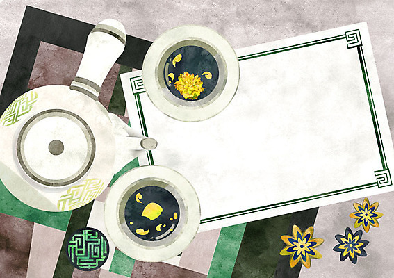 PSD 전통 꽃잎 일러스트 프레임 사람없음 감사카드 찻잔 찻주전자 초대장 프레임일러스트 국내일러스트 카드프레임 꽃 주전자 잔 카드_감사 파일형식