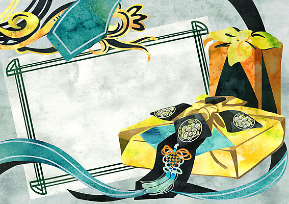 PSD 전통 일러스트 프레임 선물 사람없음 감사카드 노리개 초대장 댕기 프레임일러스트 국내일러스트 카드프레임 카드_감사 전통소품 파일형식