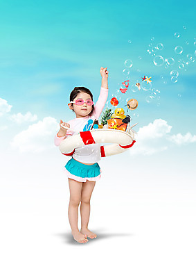 PSD 편집 편집이미지 여자 수영복 어린이 한명 여름 여름휴가 바캉스 손들기 한국인 물방울 물안경 튜브 이미지편집 1 옷 계절 모션 휴가 사람 동양인 수영용품 파일형식 여름_계절