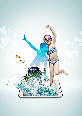 PSD 외국인 편집 편집이미지 여자 남자 두명 여름 여름휴가 바캉스 스마트폰 비키니 선글라스 야자수 열대어 이미지편집 나무 계절 수영복 안경 휴가 어류 사람 인종 핸드폰 스마트기기 파일형식 여름_계절