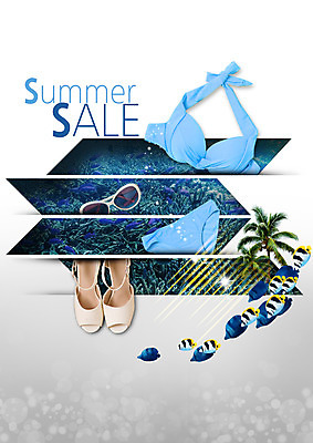 PSD 편집 편집이미지 사람없음 여름 쇼핑 비키니 선글라스 야자수 세일 샌들 열대어 트로피컬아트 이미지편집 나무 계절 수영복 안경 신발 어류 그림 파일형식