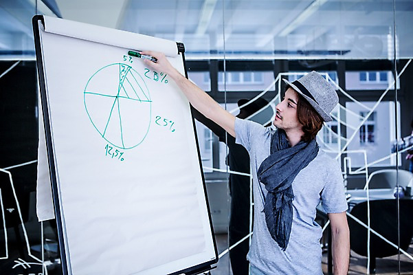 포토 JPG 서양인 모자 남자 비즈니스 회의 그래프 실내 한명 상반신 20대 성인 캐주얼 비즈니스라이프 목도리 직장인 프레젠테이션 매직펜 국내포토 외국인 직업 1 라이프스타일 잡화 옷 사람 청년 내부 파일형식