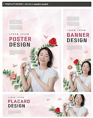 PSD 우먼라이프 배너템플릿 여자 가로배너 ZIP 포스터 세로배너 40대 잎 한명 상반신 성인 세트 뷰티 장미 눈감음 한국인 현수막 뿌리기 향수 피부관리 식물 템플릿 1 라이프스타일 배너 꽃 중년 모션 사람 동양인 가로 세로 화장품 파일형식