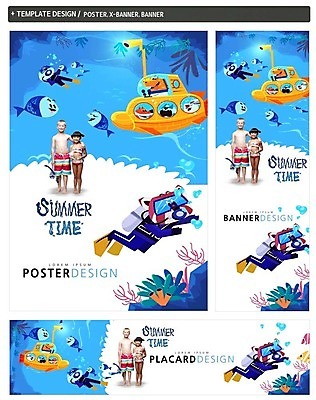 PSD 서양인 배너템플릿 여자 남자 수영복 가로배너 ZIP 포스터 세로배너 어린이 바다 여행 어류 여러명 여름 여름휴가 바캉스 세트 현수막 잠수부 잠수함 외국인 템플릿 배너 옷 계절 다수 휴가 사람 가로 세로 수중동물 전문직 파일형식 여름_계절