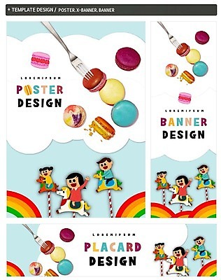 PSD 배너템플릿 여자 남자 가로배너 ZIP 포스터 세로배너 어린이 포크 세명 세트 현수막 회전목마 마카롱 템플릿 식기 배너 디저트 사람 가로 세로 놀이기구 파일형식