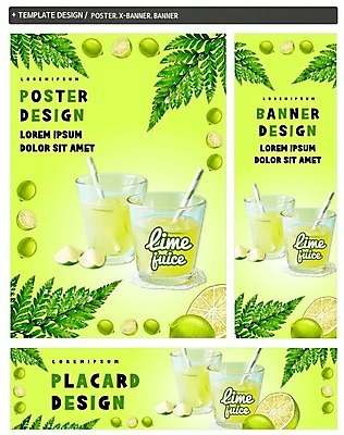 PSD 배너템플릿 가로배너 ZIP 포스터 세로배너 음료 나뭇잎 빨대 사람없음 컵 세트 현수막 라임 라임주스 트로피컬아트 템플릿 식기 배너 잎 과일 가로 세로 과일주스 그림 파일형식
