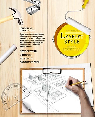 PSD 템플릿 표지디자인 북디자인 손 출판디자인 표지 건축 리플렛 2단접지 북커버 줄자 한명 팜플렛 신체부위 인테리어 연필 페인트 설계도 망치 페인트통 각도기 페인트롤러 DIY 이미지템플릿 1 디자인 문구용품 학용품 건설업 통 자 사람 취미 필기구 공구 파일형식