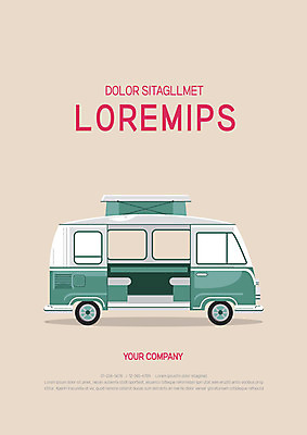 템플릿 표지 사람없음 프레젠테이션 문서템플릿 서식 레이아웃 문서 제안서 캠핑카 이미지템플릿 AI파일 자동차 파일형식 벡터