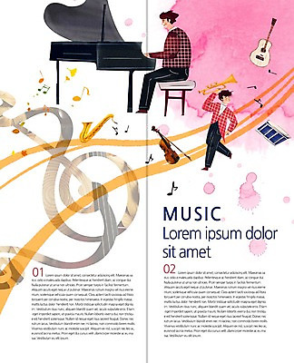 PSD 템플릿 표지디자인 북디자인 출판디자인 교육 남자 내지 악기 음악 리플렛 연주 2단접지 북커버 음표 팜플렛 성인 두명 기타 건반 높은음자리표 색소폰 바이올린 트럼펫 그랜드피아노 피아니스트 이미지템플릿 기호 현악기 문화예술 사람 연주자 피아노 목관악기 금관악기 파일형식