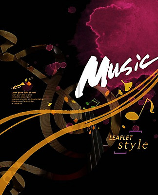 PSD 템플릿 표지디자인 북디자인 출판디자인 교육 표지 음악 리플렛 2단접지 북커버 음표 팜플렛 사람없음 높은음자리표 은행잎 트럼펫 이미지템플릿 기호 잎 문화예술 금관악기 파일형식