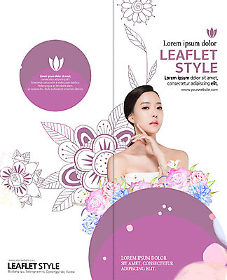PSD 템플릿 표지디자인 북디자인 출판디자인 여자 표지 꽃 리플렛 2단접지 북커버 한명 팜플렛 상반신 20대 성인 뷰티 한국인 의료성형뷰티 이미지템플릿 식물 1 사람 동양인 청년 파일형식
