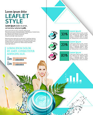 PSD 서양인 템플릿 표지디자인 북디자인 출판디자인 여자 내지 리플렛 2단접지 북커버 그래프 나뭇잎 한명 팜플렛 상반신 20대 성인 뷰티 수분 수분크림 이미지템플릿 외국인 1 잎 사람 청년 화장품 파일형식