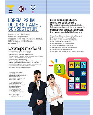 PSD 템플릿 표지디자인 북디자인 출판디자인 여자 남자 내지 리플렛 2단접지 북커버 비즈니스 돋보기 팜플렛 상반신 20대 성인 두명 스마트폰 외침 한국인 비즈니스맨 비즈니스우먼 어플리케이션 과녁판 트로피 이미지템플릿 사람 동양인 청년 핸드폰 스마트기기 소리 직장인 상_우승 파일형식