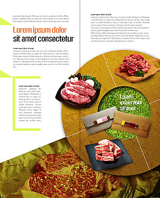 PSD 템플릿 접시 표지디자인 북디자인 출판디자인 내지 리플렛 2단접지 북커버 식재료 생고기 팜플렛 사람없음 소고기 상품권 이미지템플릿 식기 육류 파일형식