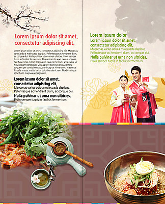 PSD 서양인 템플릿 표지디자인 북디자인 출판디자인 여자 남자 내지 한식 리플렛 2단접지 북커버 여름음식 팜플렛 20대 성인 두명 여행객 찻잔 한복 찻주전자 가이드북 부추 쑥갓 비빔냉면 제철음식 이미지템플릿 외국인 한국전통 음식 여행 채소 주전자 잔 사람 청년 전통의상 냉면 제철 파일형식 여름_계절