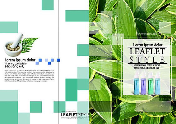 PSD 템플릿 표지디자인 북디자인 출판디자인 표지 리플렛 북커버 3단접지 나뭇잎 팜플렛 사람없음 뷰티 화장품 허브 막자사발 에센스 이미지템플릿 식물 잎 사발 파일형식