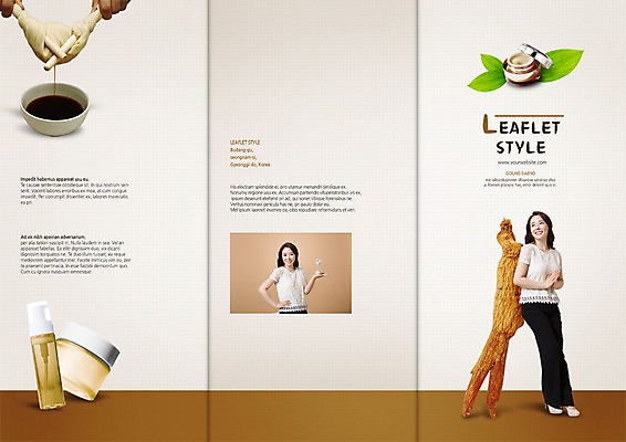 PSD 템플릿 표지디자인 북디자인 출판디자인 여자 리플렛 40대 북커버 3단접지 팜플렛 성인 두명 뷰티 화장품 한국인 인삼 한약 약짜기 의료성형뷰티 이미지템플릿 중년 사람 동양인 약 삼 짜기 파일형식