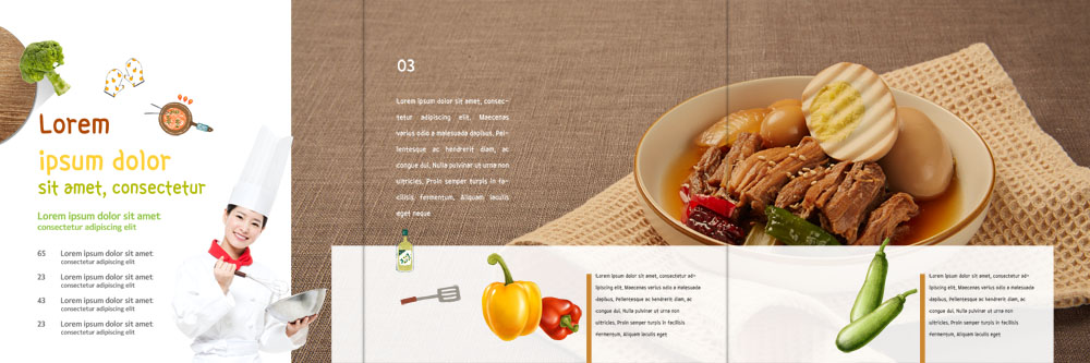 PSD 템플릿 표지디자인 북디자인 출판디자인 여자 내지 한식 리플렛 북커버 3단접지 호박 반찬 피망 요리 한명 팜플렛 20대 성인 요리사 한국인 브로콜리 계란장조림 장조림 이미지템플릿 직업 1 음식 채소 사람 동양인 청년 조림 파일형식