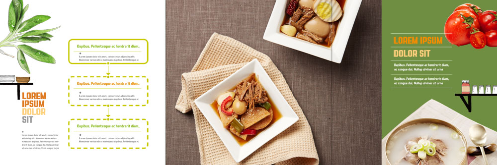 PSD 템플릿 접시 표지디자인 북디자인 출판디자인 내지 한식 음식 리플렛 토마토 북커버 3단접지 반찬 팜플렛 사람없음 숟가락 설렁탕 계란장조림 장조림 이미지템플릿 식기 채소 수저 탕 조림 파일형식