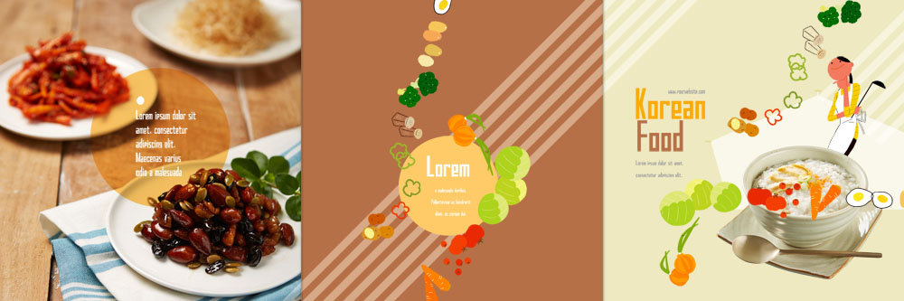 PSD 템플릿 접시 표지디자인 북디자인 출판디자인 여자 표지 한식 리플렛 북커버 3단접지 반찬 한명 팜플렛 성인 숟가락 죽 콩자반 이미지템플릿 1 식기 음식 수저 사람 파일형식