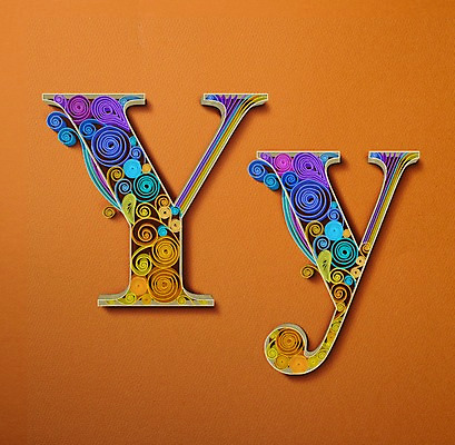 PSD 알파벳 영어 종이 일러스트 대문자 타이포그라피 사람없음 페이퍼아트 질감 소문자 Y 국내일러스트 문자 파일형식