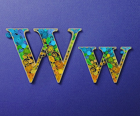 PSD 알파벳 영어 종이 일러스트 대문자 타이포그라피 사람없음 페이퍼아트 질감 소문자 W 국내일러스트 문자 파일형식