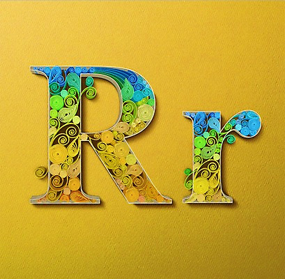 PSD 알파벳 영어 종이 일러스트 대문자 타이포그라피 사람없음 페이퍼아트 질감 소문자 R 국내일러스트 문자 파일형식