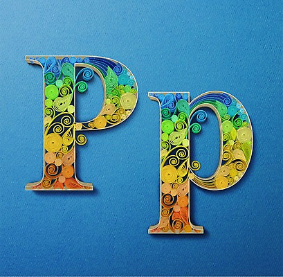 PSD 알파벳 영어 종이 일러스트 대문자 타이포그라피 사람없음 P 페이퍼아트 질감 소문자 국내일러스트 문자 파일형식