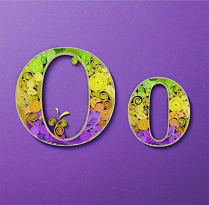 PSD 알파벳 영어 종이 일러스트 대문자 타이포그라피 사람없음 페이퍼아트 질감 소문자 O 국내일러스트 문자 파일형식