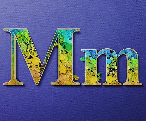 PSD 알파벳 영어 종이 일러스트 대문자 타이포그라피 사람없음 페이퍼아트 질감 소문자 M 국내일러스트 문자 파일형식