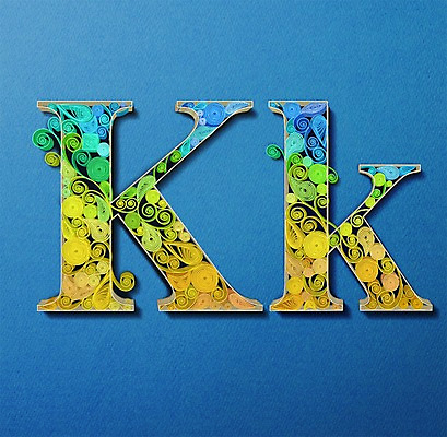 PSD 알파벳 영어 종이 일러스트 대문자 타이포그라피 사람없음 페이퍼아트 질감 소문자 K 국내일러스트 문자 파일형식