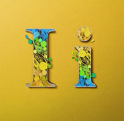 PSD 알파벳 영어 종이 일러스트 대문자 타이포그라피 사람없음 페이퍼아트 질감 소문자 I 국내일러스트 문자 파일형식