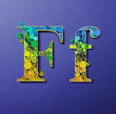 PSD 알파벳 영어 종이 일러스트 대문자 타이포그라피 사람없음 페이퍼아트 질감 소문자 F 국내일러스트 문자 파일형식