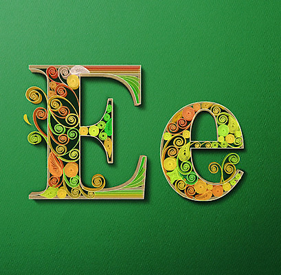 PSD 알파벳 영어 종이 일러스트 대문자 타이포그라피 사람없음 페이퍼아트 E 질감 소문자 국내일러스트 문자 파일형식