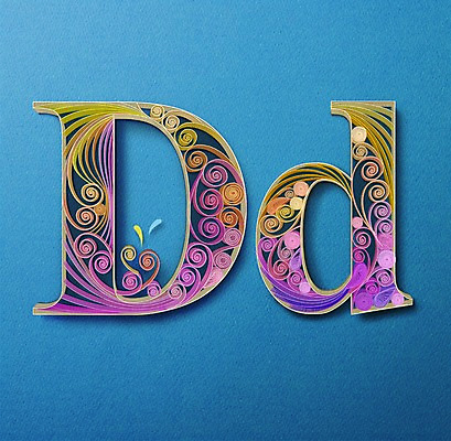 PSD 알파벳 영어 종이 일러스트 대문자 타이포그라피 사람없음 페이퍼아트 질감 소문자 D 국내일러스트 문자 파일형식