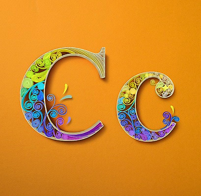 PSD 알파벳 영어 종이 일러스트 대문자 타이포그라피 사람없음 페이퍼아트 질감 소문자 C 국내일러스트 문자 파일형식