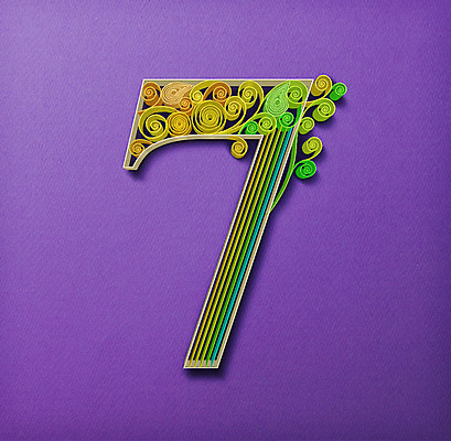 PSD 종이 일러스트 타이포그라피 사람없음 숫자 페이퍼아트 질감 7 국내일러스트 문자 파일형식