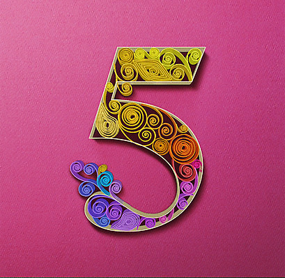 PSD 종이 일러스트 타이포그라피 사람없음 숫자 페이퍼아트 질감 5 국내일러스트 문자 파일형식