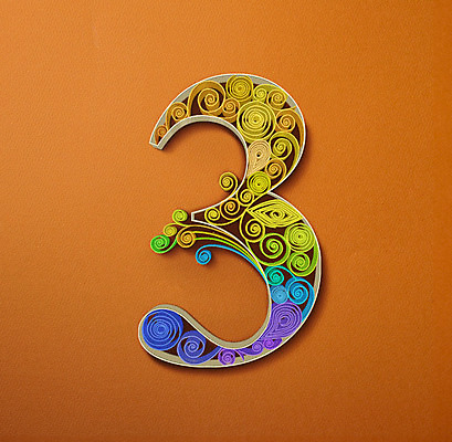 PSD 종이 일러스트 3 타이포그라피 사람없음 숫자 페이퍼아트 질감 국내일러스트 문자 파일형식