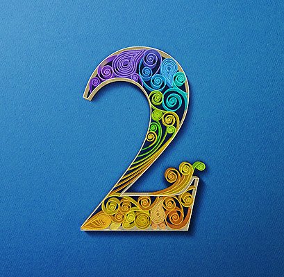 PSD 종이 2 일러스트 타이포그라피 사람없음 숫자 페이퍼아트 질감 국내일러스트 문자 파일형식