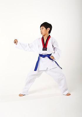 포토 JPG 스튜디오촬영 전신 남자 남학생 청소년 실내 한명 서기 앞모습 10대 운동 한국인 태권도 태권도복 품새 사교육 십대남자한명만 방과후 파란띠 국내포토 1 학생 교육 스포츠용품 뷰포인트 모션 건강 도복 사람 동양인 내부 격투기 끈 남자한명만 십대남자만 파일형식