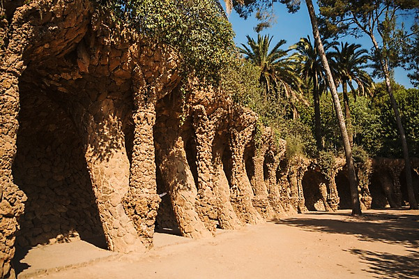 포토 JPG 주간 나무 해외풍경 건축물 계절 건축 유럽 여행 풍경 사람없음 야외 여름 야자수 스페인 바르셀로나 가우디 구엘공원 카탈루냐 국내포토 자연요소 식물 해외 공원 나라 파일형식