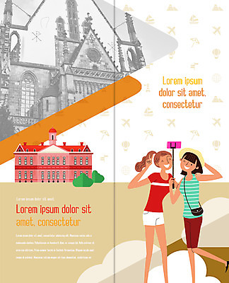 PSD 템플릿 표지디자인 건축물 북디자인 출판디자인 여자 남자 내지 리플렛 여행 2단접지 북커버 팜플렛 두명 스마트폰 셀프카메라 브이 셀카봉 이미지템플릿 건축 사람 손짓 핸드폰 스마트기기 사진촬영 파일형식