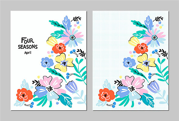 식물 사계절 계절 꽃 백그라운드 잎 일러스트 사람없음 봄 달력 풀잎 4월 모눈종이 자연물 봄배경 국내일러스트 AI파일 종이 자연 풀_식물 날짜 파일형식 벡터